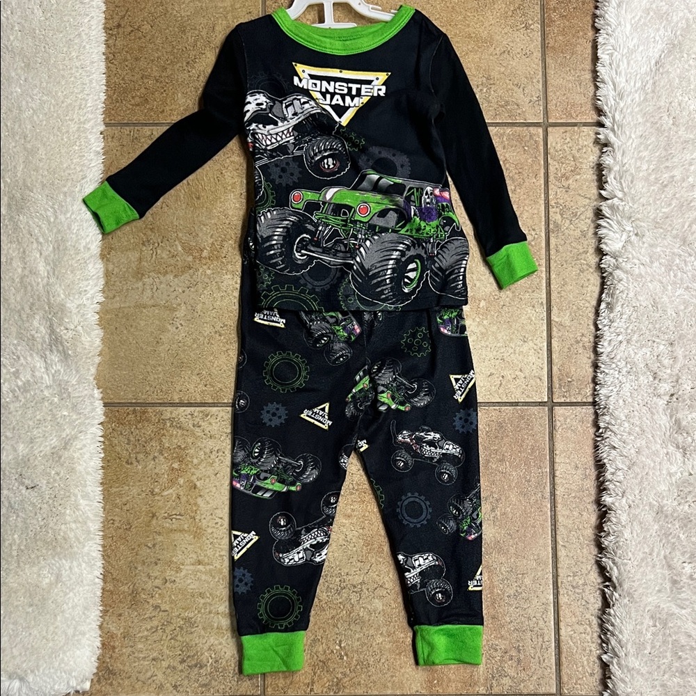 Monster Jam Kids Pajama Set - Black and Green